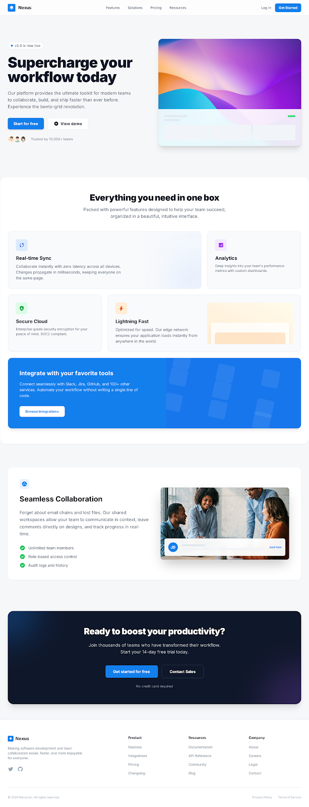 Modern SaaS Landing Page