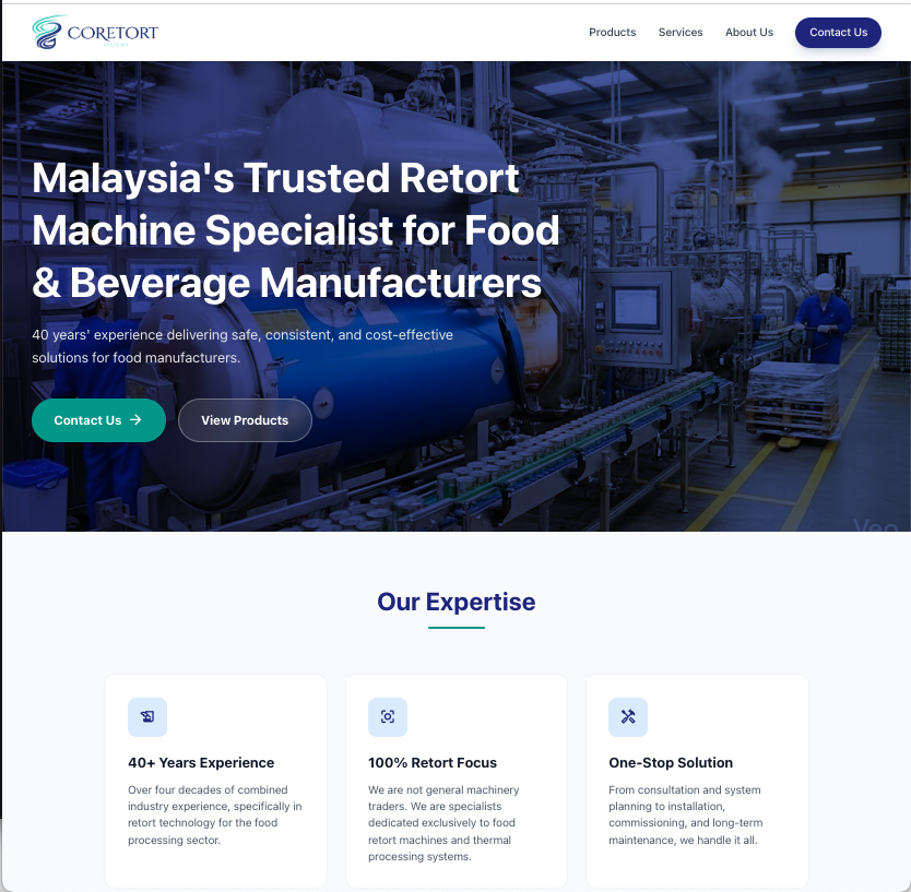 Coretort Systems — Malaysia's Trusted Retort Machine Specialist